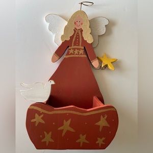 Art Angel Hand made & painted By Annette Lebert Angel holds a small star & dove.